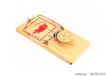 Bitcoin coin in a mousetrap Bitcoin coin in a mousetrap 90561544