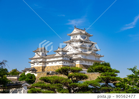 兵庫　青空と姫路城 90562477
