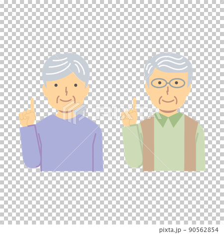 指向高級女性男性材料的插圖 90562854