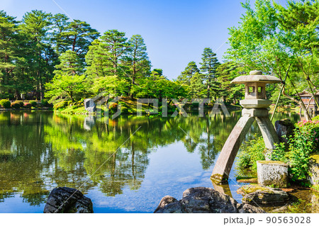 春の金沢 兼六園 徽軫灯籠 春の金沢 兼六園 徽軫灯籠 90563028