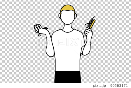 AGA 男性型禿髮因與刷子纏繞的脫髮而震驚 AGA 男性型禿髮因與刷子纏繞的脫髮而震驚 90563171