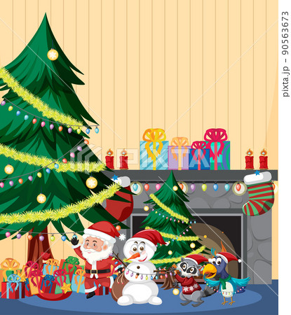 Christmas holidays with Santa and presents 90563673