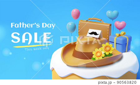 3D Father's day sales banner design 90563820