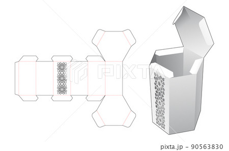 Packaging box die cut template and 3D mockup 90563830