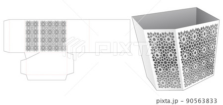 Packaging box die cut template and 3D mockup 90563833