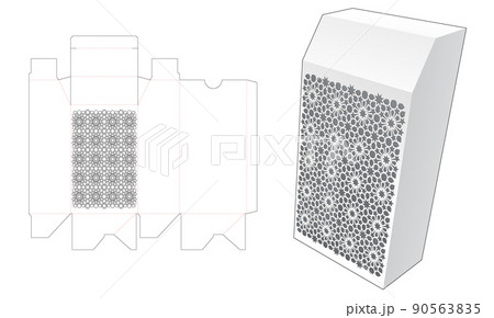 Packaging box die cut template and 3D mockup 90563835