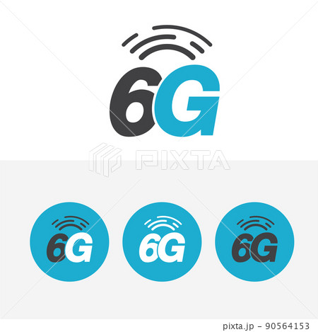 6G logo network connection. Flat design 6G symbol and 6G icon, network technology icon. new generation networks. vector design 90564153