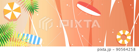 背景イラスト_夕焼けの海 90564258