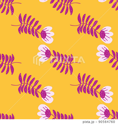 Stylized folk flower seamless pattern. Hand drawn elegant botanical illustration. Stylized folk flower seamless pattern. Hand drawn elegant botanical illustration. 90564760