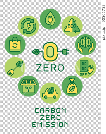 Zero emission round frame logo Zero emission round frame logo 90565752