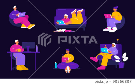 People work and study at home 90566807