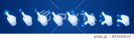 Hand gesture for mobile phone touch screens 90566810