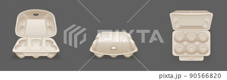 Empty carton egg tray, blank box package mockup 90566820