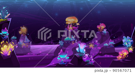 Underwater background with fantasy sea plants 90567071