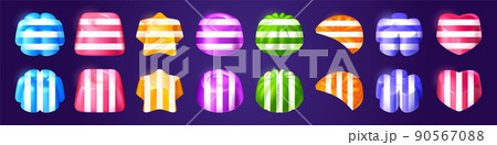 Game icons of striped hard sugar candies Game icons of striped hard sugar candies 90567088