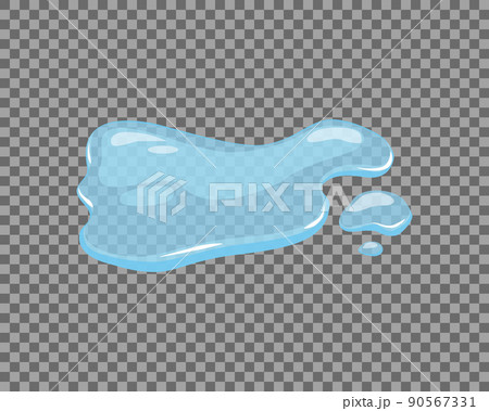 Water spill, puddle on a isolated transparent background. Blue autumn natural liquid on the ground. Clean water. Vector illustration. Water spill, puddle on a isolated transparent background. Blue autumn natural liquid on the ground. Clean water. Vector illustration. 90567331