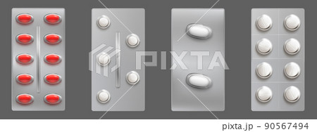 Medical drugs package, blisters with tablets 90567494