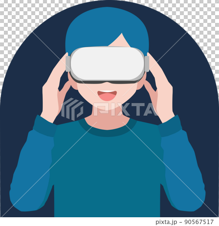 A man wearing VR goggles and having fun 90567517