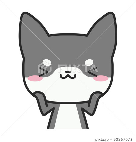 照れている上半身のシバイヌさん 照れている上半身のシバイヌさん 90567673