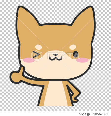 上半身的柴犬豎起大拇指 90567693