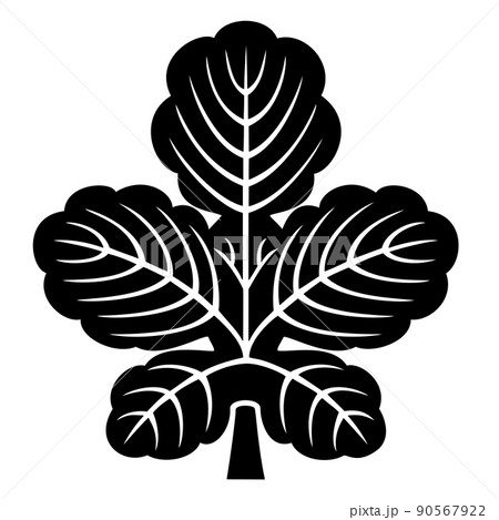 保科氏の家紋　立梶の葉 90567922