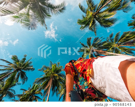 Beaches and coconut palms on a tropical island 90568143