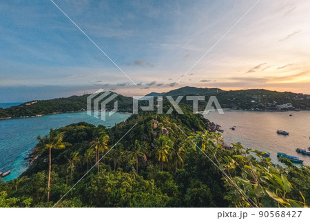 Summer sea view on a tropical island Summer sea view on a tropical island 90568427