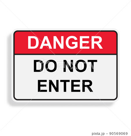 Danger DO NOT ENTER authorized personnel only symbol No access, no entry, prohibition sign vector icon for graphic design, logo, web site, social media, mobile app, UI illustration 90569069