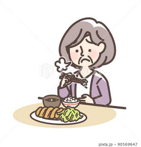 食欲不振のおばあさん 90569647