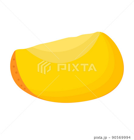 A piece of mango isolated on white background. Flat vector illustration 90569994