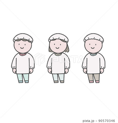 給食当番イラスト素材セットのイラスト素材