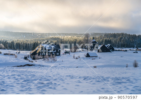 Wintertime landscape of Jizera Mountains 90570597