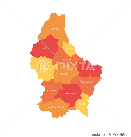 Luxembourg - administrative map of cantons Luxembourg - administrative map of cantons 90570695