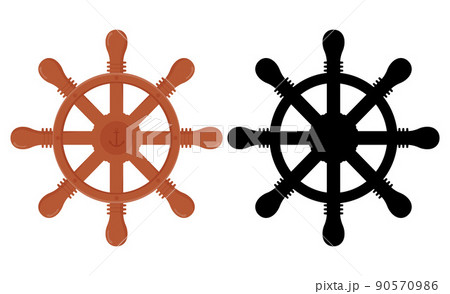 Ship Wheel Isolated On White Background Stock Illustration