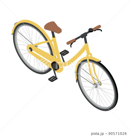 カゴなし自転車(シティサイクル)のアイソメトリックイラスト カゴなし自転車(シティサイクル)のアイソメトリックイラスト 90571026
