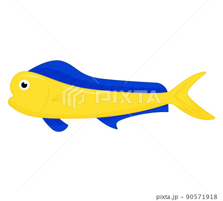 Cute sea fish. Vector cartoon character in ocean. Tropical fish