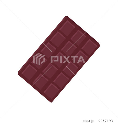 Dark chocolate bar on white background. Flat vector illustration Dark chocolate bar on white background. Flat vector illustration 90571931