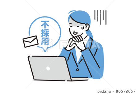人物 不採用通知が来てガッカリする就職活動中の女性 90573657