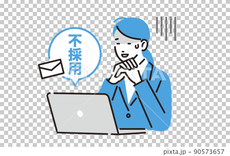人物 不採用通知が来てガッカリする就職活動中の女性 90573657