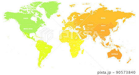 Colorful political map of World Colorful political map of World 90573840
