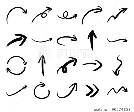 Hand drawn arrow icons set. Set of arrow doodle style. 90574853
