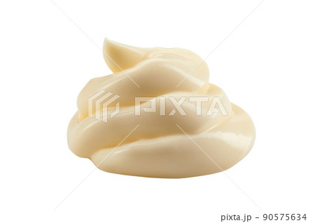 Mayonnaise isolated on white background with copy space for text or images. Spices and sauces. Close-up shot. 90575634