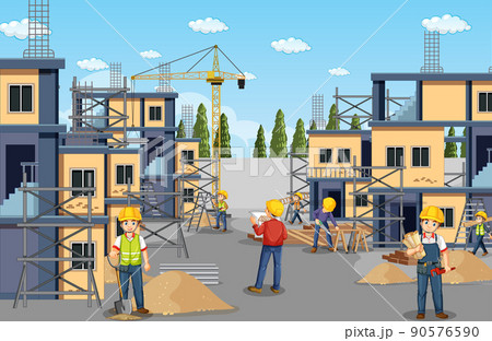 Scene of building construction site Scene of building construction site 90576590
