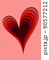 Paper cut heart on pink 90577212