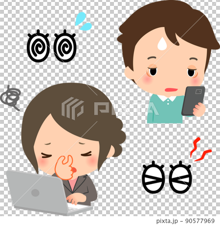 パソコン、スマートフォンと眼のトラブル 90577969