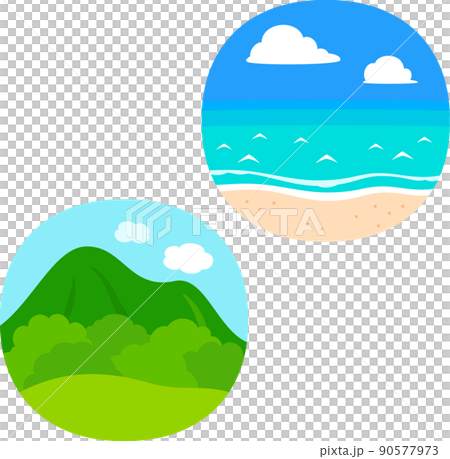 海和山圖標集 海和山圖標集 90577973