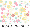 パターン　北欧調　花模様 90578997