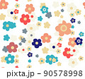 パターン　北欧調　花模様 90578998