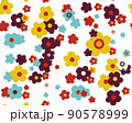 パターン　北欧調　花模様 90578999