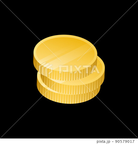 Stack of 3D Gold Coins. Isolated Graphic Money on Black Background Stack of 3D Gold Coins. Isolated Graphic Money on Black Background 90579017